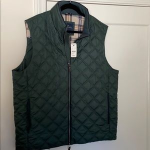 Brooks Brothers Vest-XL- NWT-Diamond Quilted-Green